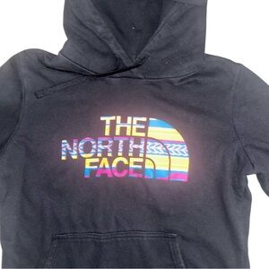 The North Face half dome Black Hoodie with Multicolor Logo size large